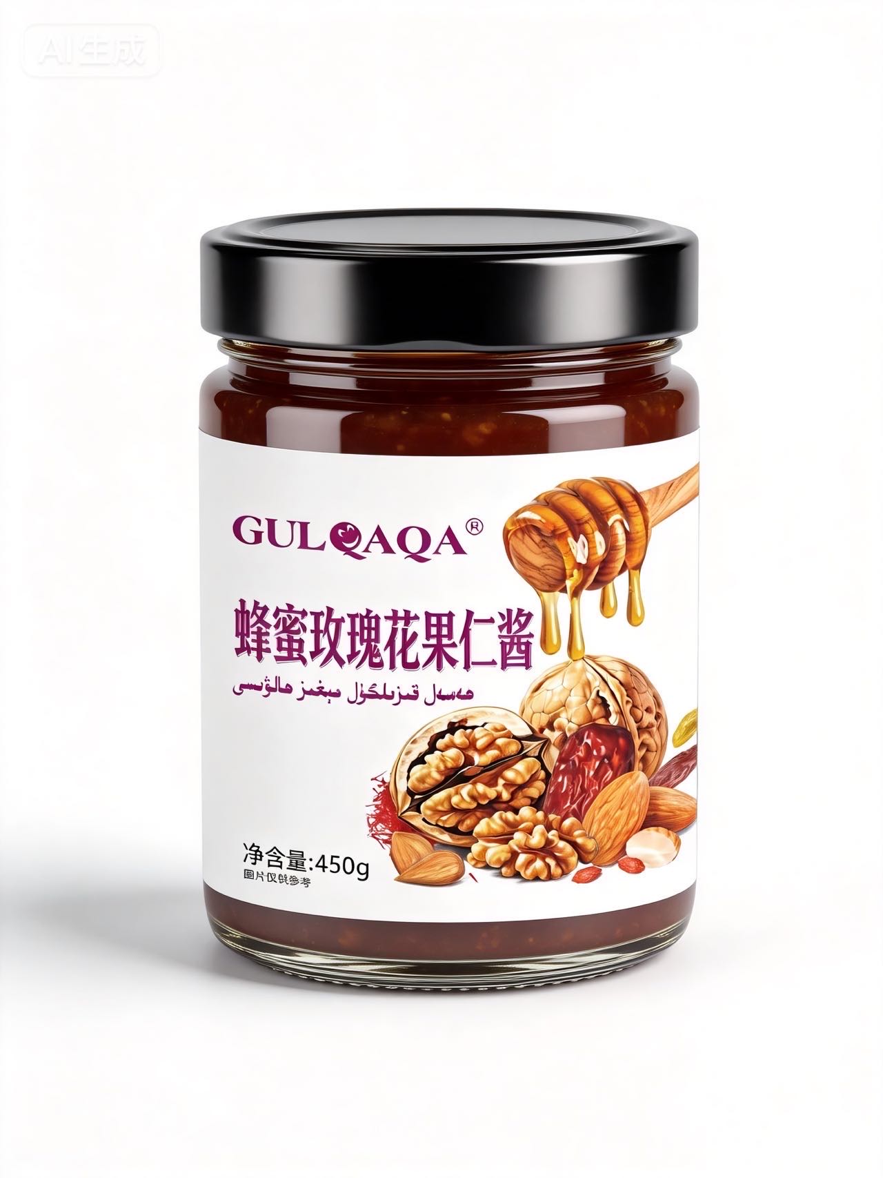 蜂蜜玫瑰花果仁酱